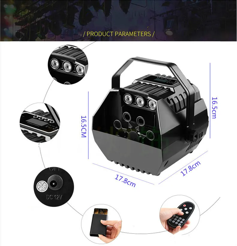 Генератор мыльных пузырей с подсветкой RGB